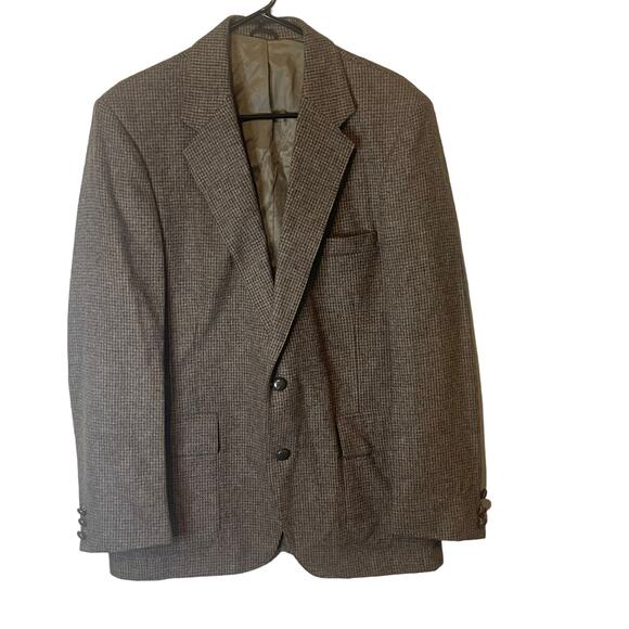 Woff By Farah Men's Size 42R 100% Pure Wool Houndstooth 2 Button Blazer - Picture 1 of 11